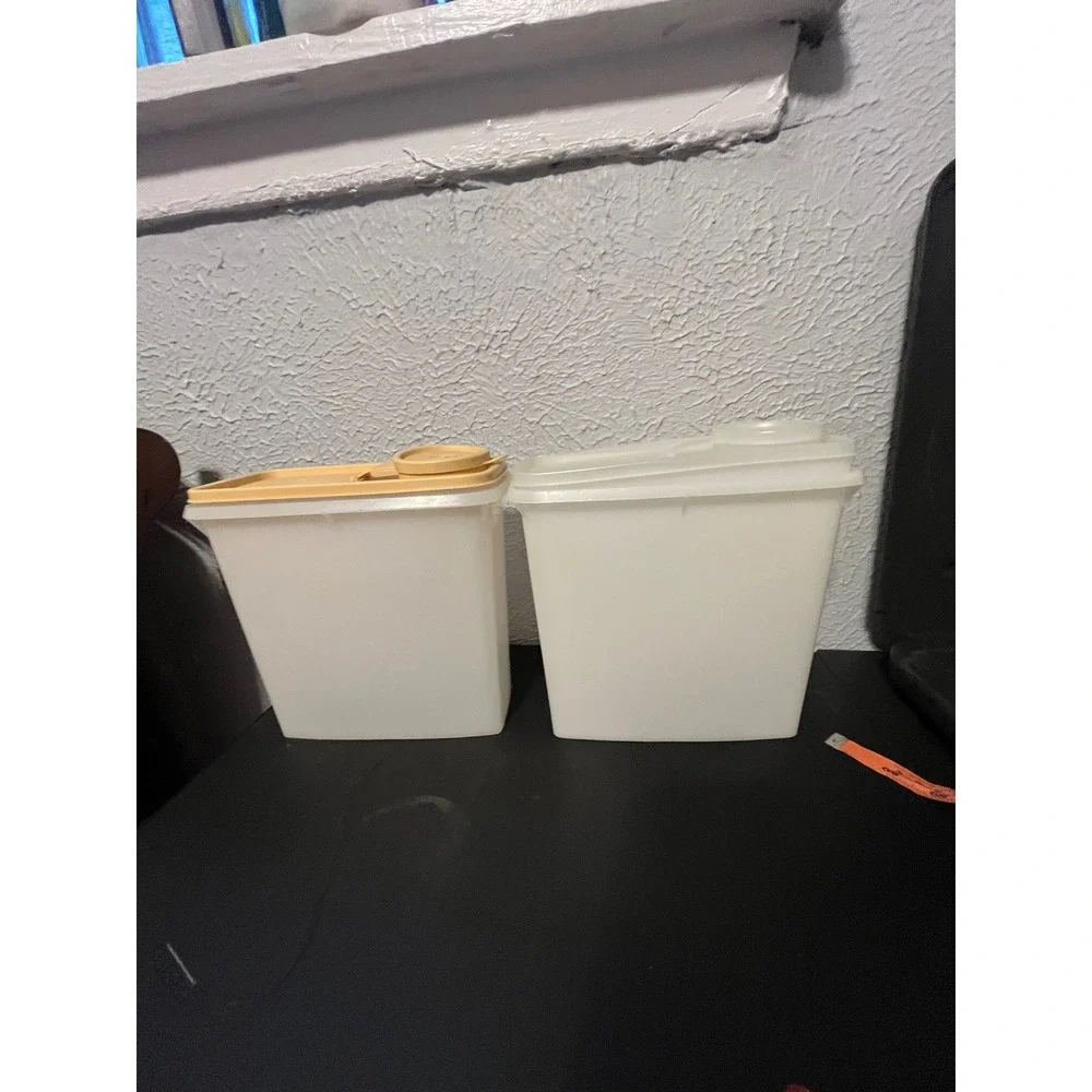 Tupperware Modular Mates Oval Cereal Containers 469 Harvest Gold Sheer Set of 2